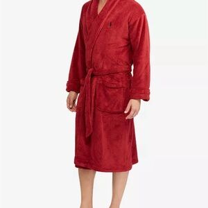 Polo by Ralph Lauren Men's Robe Microfiber Plush Shawl Collar